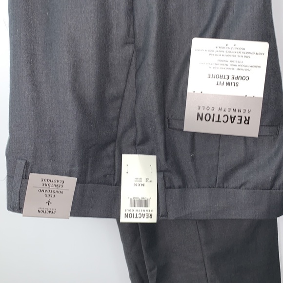 Kenneth Cole reaction slim fit flat front narrow through the thigh size 34 waist - Picture 6 of 13
